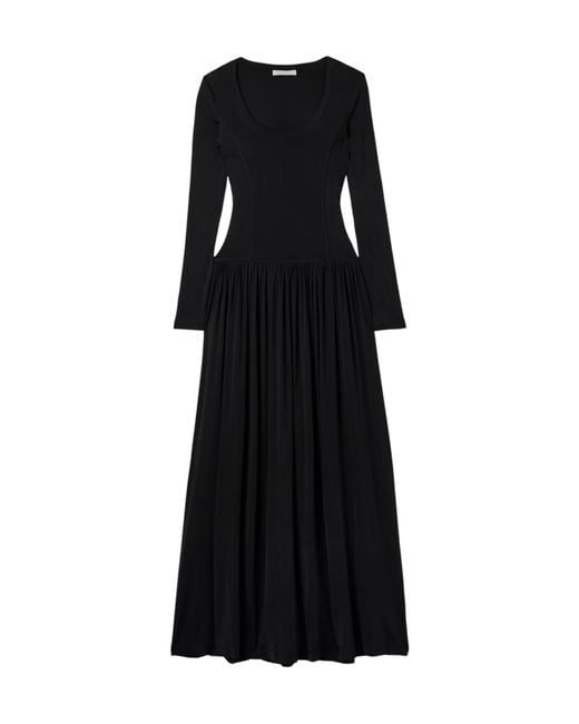 Ulla Johnson Black Amal Gathered Stretch-Jersey Maxi Dress