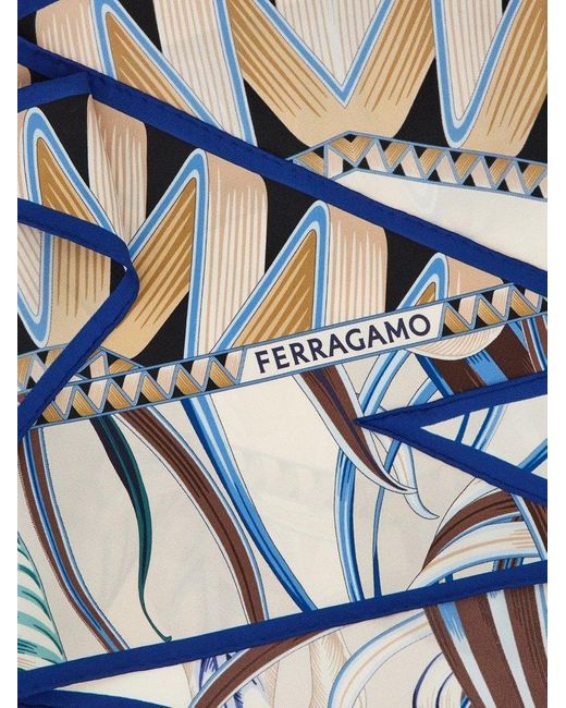 Ferragamo White Giada Triangle Scarf