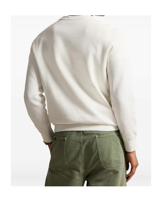Polo Ralph Lauren White Polo Bear Crewneck Sweatshirt for men