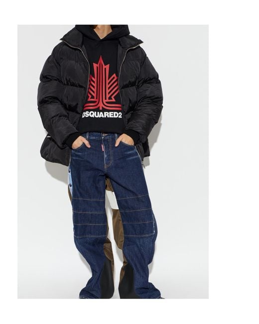DSquared² Black Long-Sleeved Padded Jacket for men