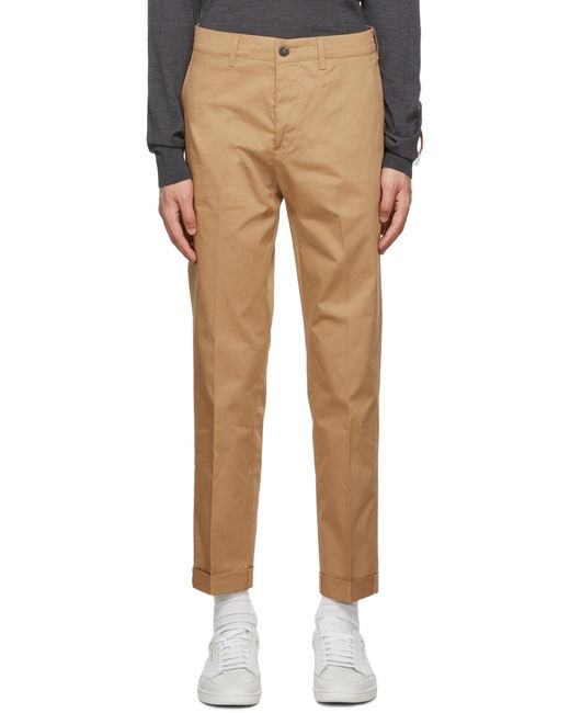 Golden Goose Deluxe Brand Natural Corduroy Straight Leg Trousers for men