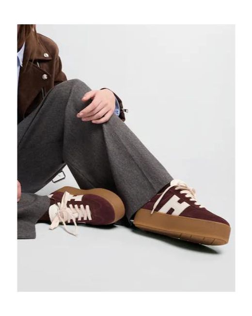 Hogan Brown Side H Patch Sneakers