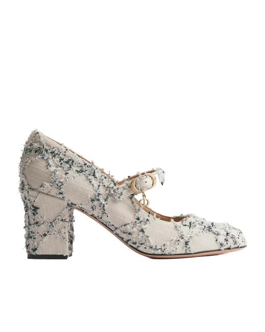 Dior White Round-Toe High Heels