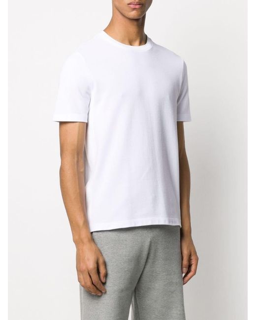 Thom Browne White T-Shirt With Round Neck And Short Sleeves for men