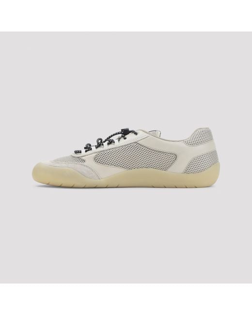 Prada White Mesh Lace-Up Low-Top Sneakers for men