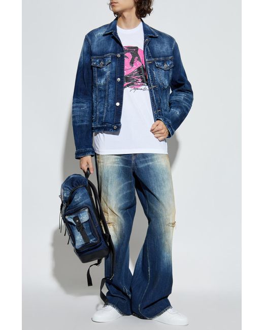DSquared² Blue Loose Fit Distressed Jeans for men
