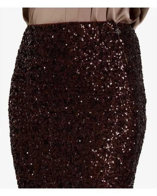 Aniye By Brown Sequined Skirt