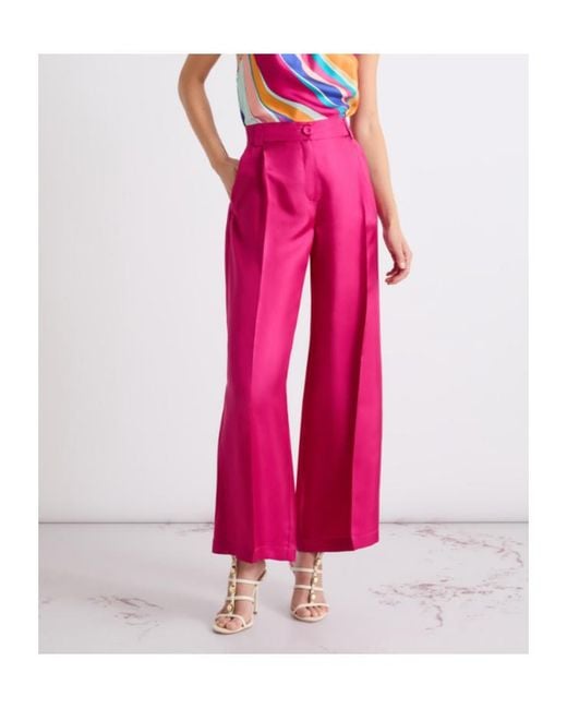 Marella Pink Silk Twill Trousers