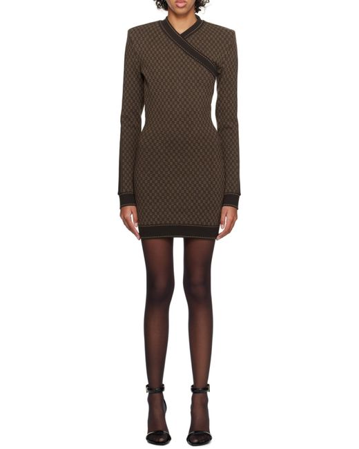 Balmain Brown Long Sleeved Dress