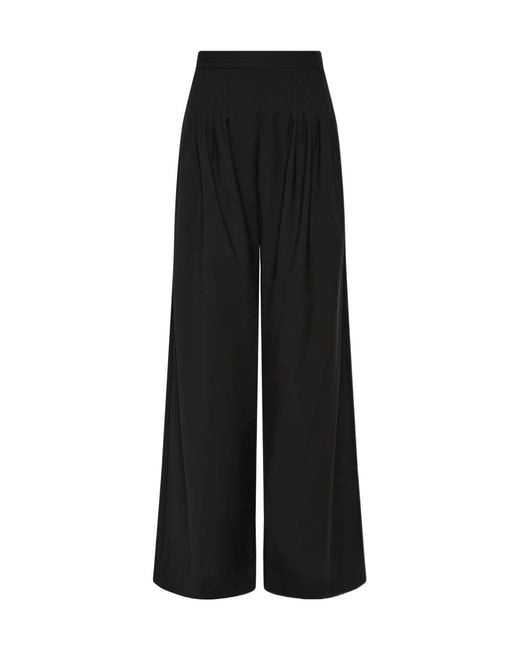 Sir Black Beatrice Pleated-Detailing Wide-Leg Trousers