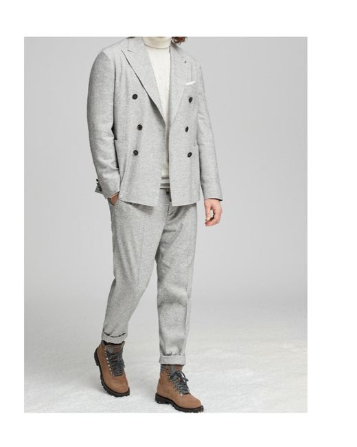 Peserico Gray Tapered Pants for men