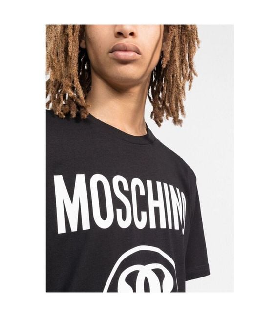 Moschino Black Logo Printed Crewneck T-Shirt for men