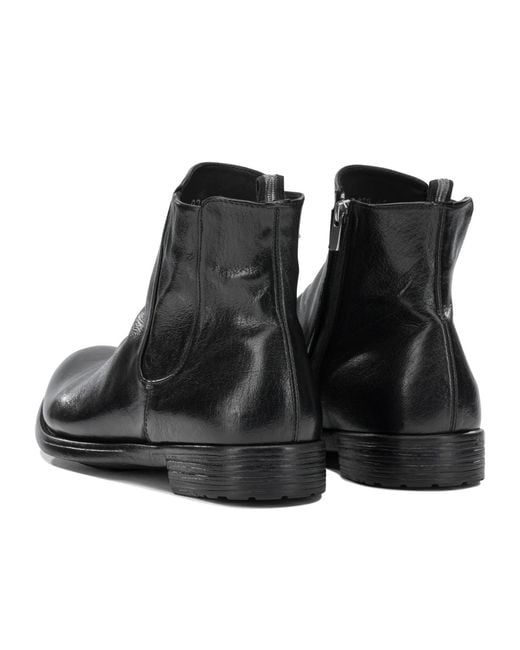Officine Creative Black 'Hive 036' Ankle Boots With Zipper for men