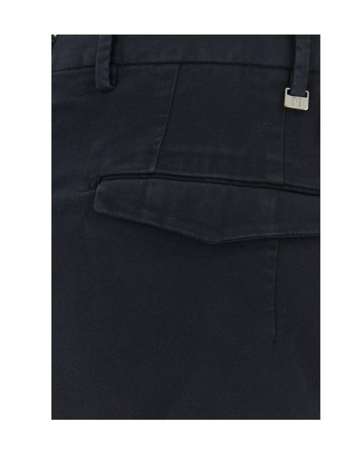 Pt Pantaloni Blue Casual Trousers With Belt Loops for men