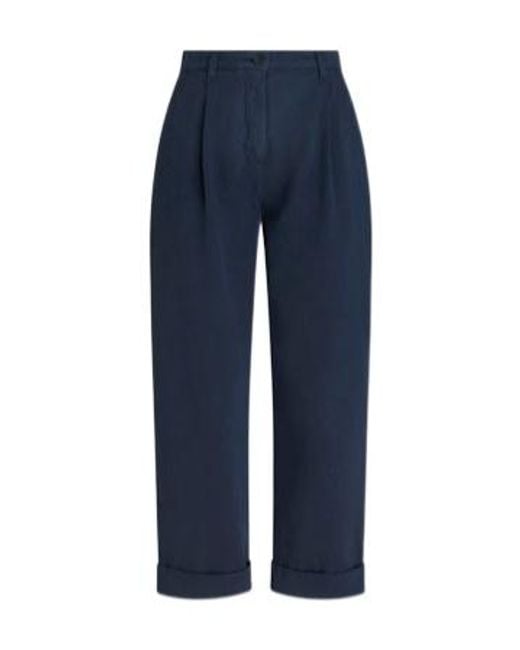 Etro Blue Pegaso Embroidered Cropped Pants