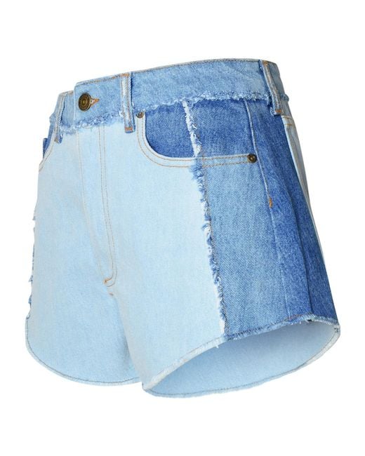 Chiara Ferragni Blue Distressed Denim Shorts
