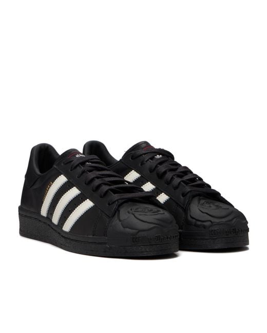 ADIDAS X WILLY CHAVARRIA Black Willy Chavarria X Adidas Originals Superstar Low-Top Lace-Up Casual Sneakers for men