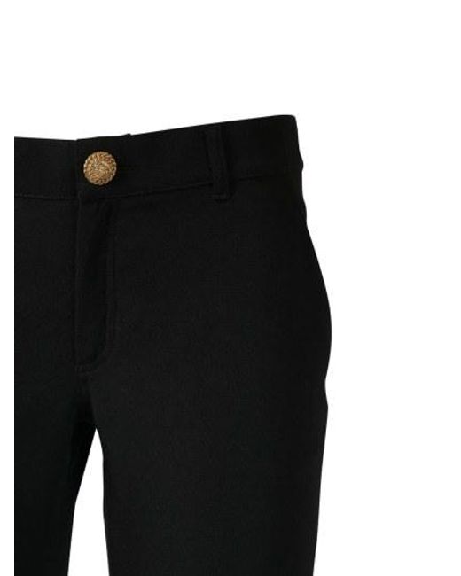 Balmain Black Logo Button Casual Pants