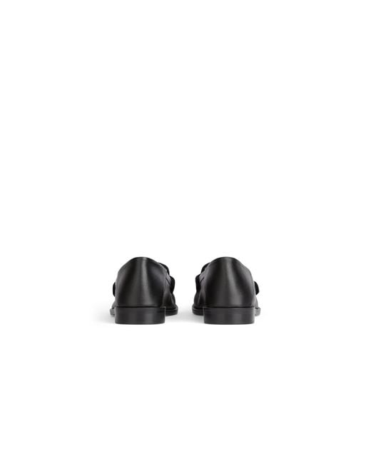 Balmain Black Sync Smooth Leather Loafers for men