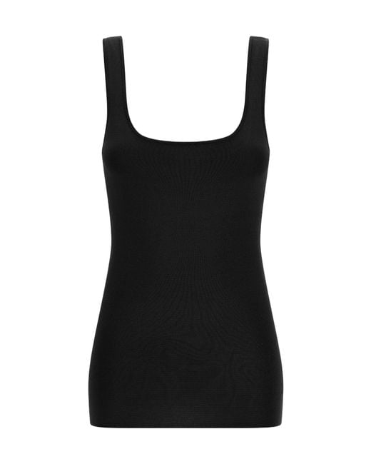 Entire studios Black Fitted Square-Neck Top
