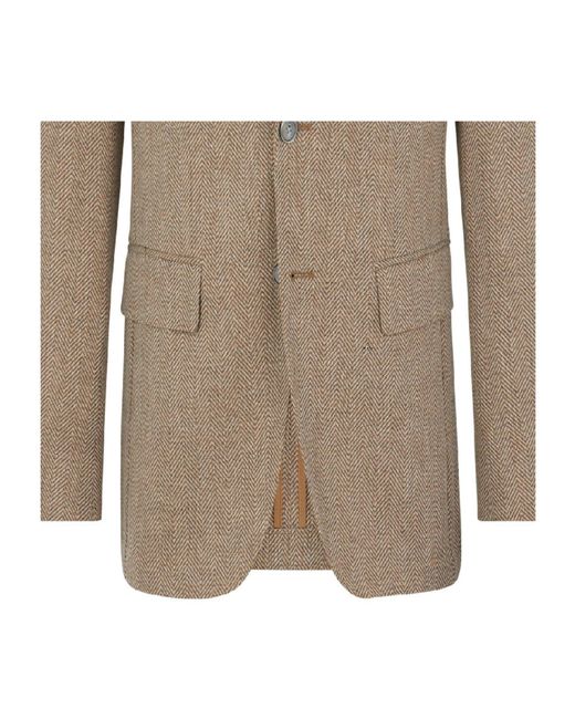 Boss Brown Single-Breasted Blazer for men