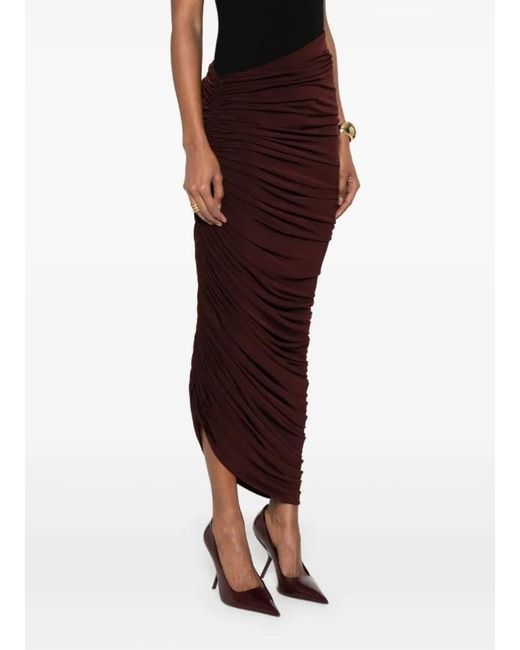 Magda Butrym Red Pleated Skirt
