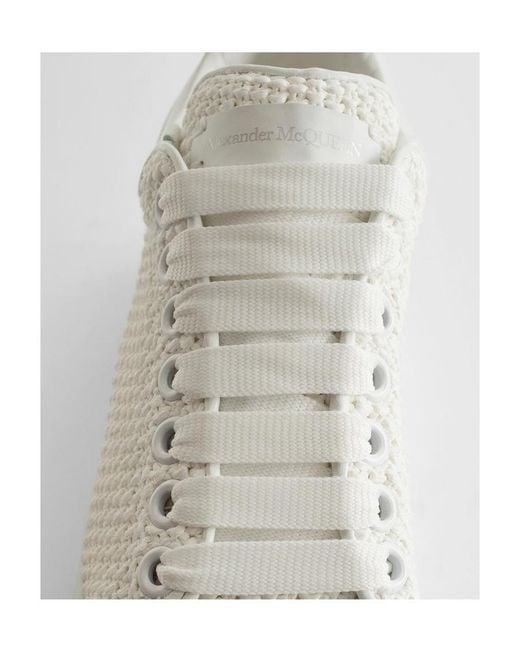 McQueen Gray Round Toe Knitted Sneakers
