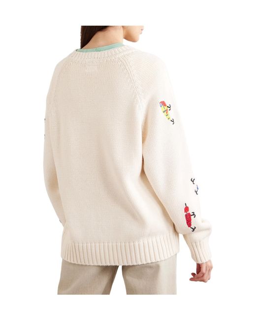 Mother Natural Embroidered Cotton Sweater