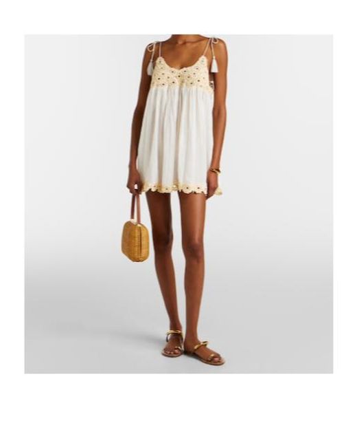 Ulla Johnson White Tula Crochet-Trimmed Cotton Beach Dress