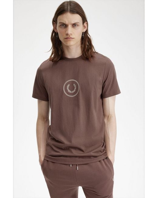 Fred Perry Brown Logo T-Shirt for men
