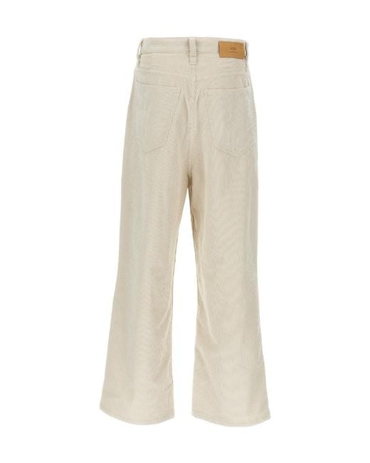 AMI Natural Corduroy Straight Trousers for men