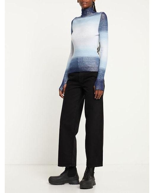 CORDOVA Blue High-Neck Long-Sleeved Knitwear
