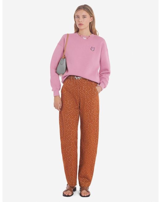 Maison Kitsuné Pink Maison Kitsuné Bold Fox Head Patch Crewneck Sweatshirt