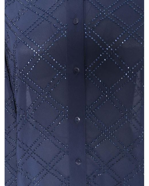 P.A.R.O.S.H. Blue P.A.R.O..H. Long Sleeved Embellished Shirt