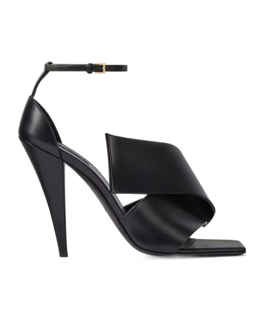 Givenchy Black Sliced Square Heeled Sandals
