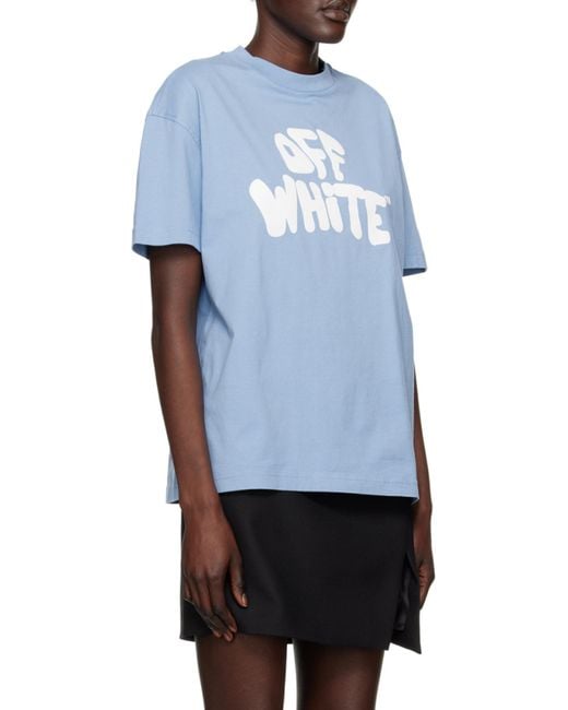 Off-White c/o Virgil Abloh Blue Logo Print T-Shirt