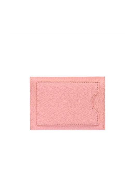 Ferragamo Pink Bow Detail Design Flip Wallet