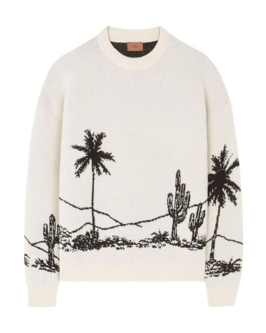 Alanui White Desert Print-Knitted Jumper for men