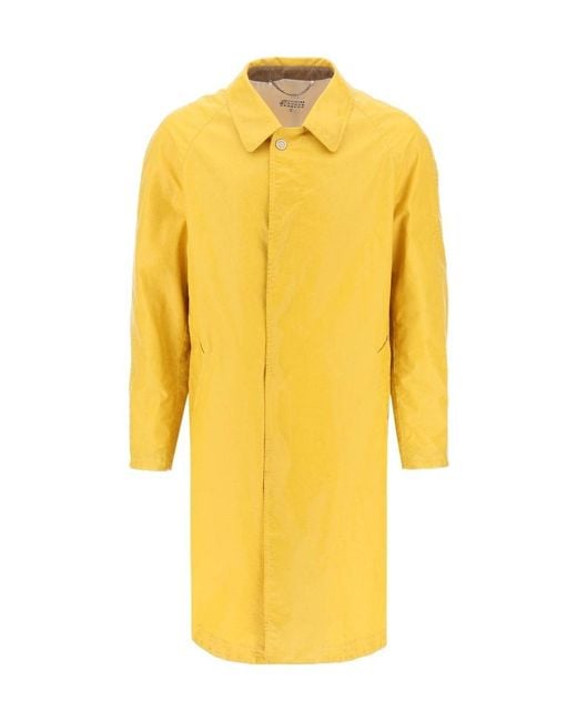 Maison Margiela Yellow Worn Out Effect Trench for men