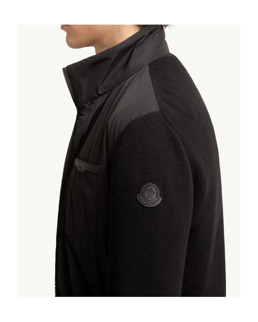 Moncler Black Logo Patch Cardigan for men