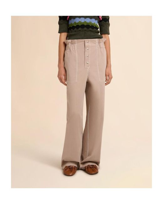 Marni Natural Elasticated Paperbag Waist Gabardine Trousers