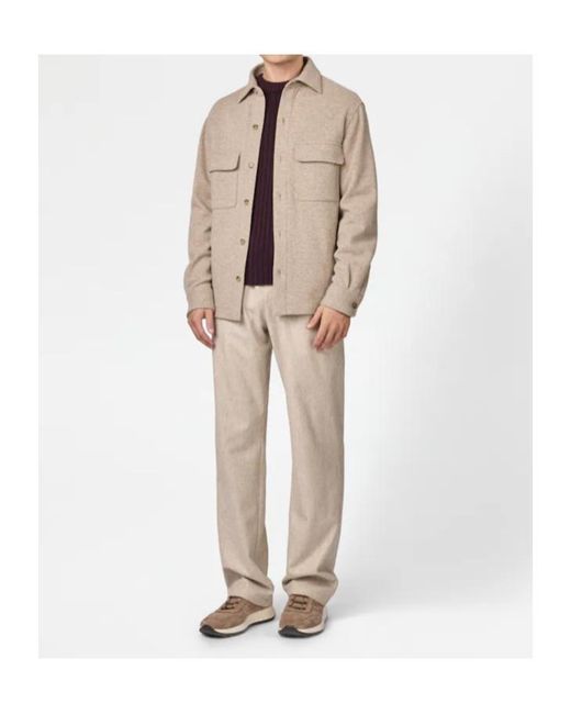 Tod's Natural Buttoned Flap-Pocket Shirt Jacket for men