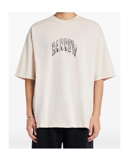 Barrow White Logo-Print T-Shirt for men