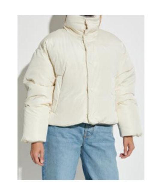AMI White Ami Logo Patch High Neck Padded Jacket
