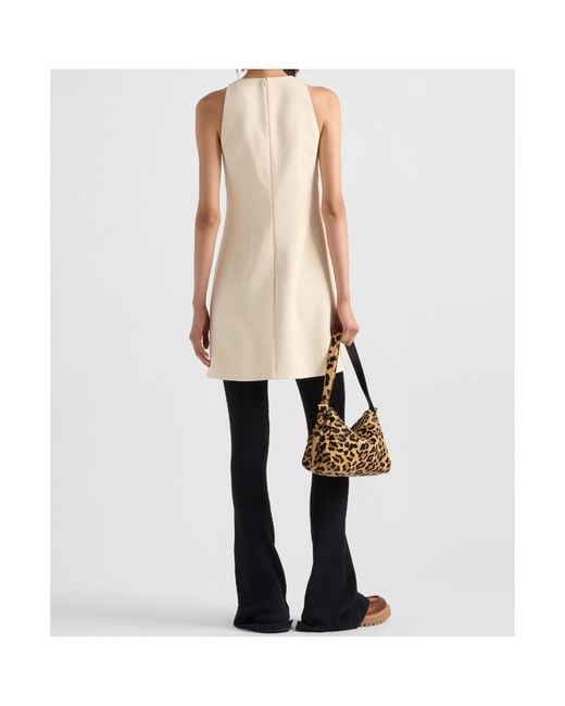 Prada Natural Sablè Compact Mini-Dress
