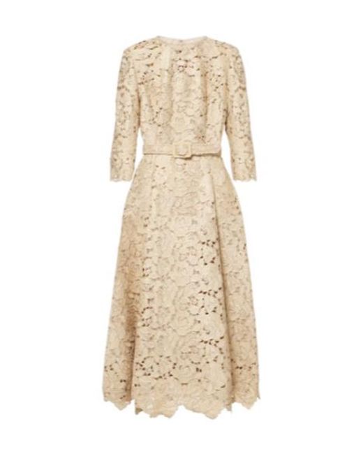 Oscar de la Renta Natural Guipure Lace Cocktail Dress