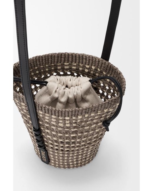 Loewe Gray Paulas Ibiza Braid Pocket Bucket Bag