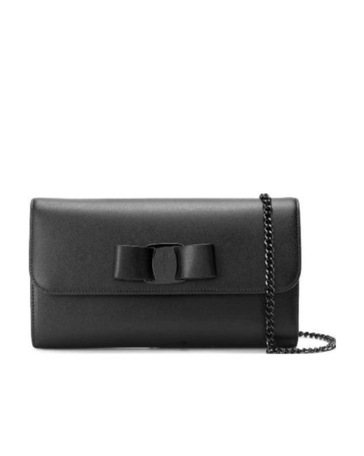 Ferragamo Black Bowknot Shoulder Bag