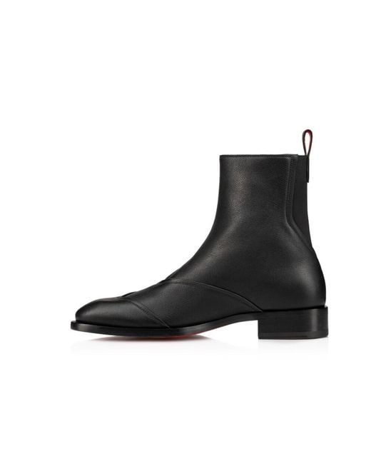 Christian Louboutin Black Boabi Leather Chelsea Boots for men