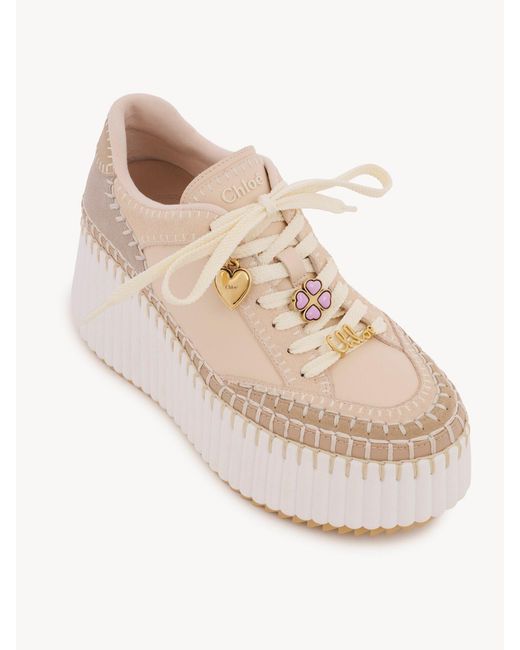 Chloé Natural Chloé Nama Platform Low-Top Sneakers